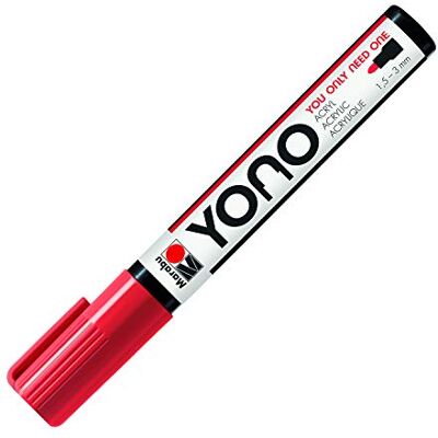 Marabu YONO 12400103125 Marqueur Cerise 125 Stylo acrylique polyvalent avec pointe ogive japonaise 1,5-3 mm, à base d'eau, résistant à la lumière et à l'eau, pour presque toutes les surfaces Marabu YONO 12400103125 Marqueur Cerise 125 Stylo acrylique polyvalent avec pointe ogive japonaise 1,5-3 mm, à base d'eau, résistant à la lumière et à l'eau, pour presque toutes les surfaces