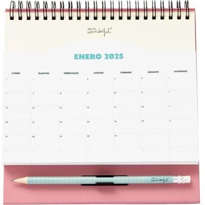 Mr. Wonderful Calendrier de bureau avec poche 2025 pour profiter de vos moments heureux Comprend 1 bloc de notes adhésives Mr. Wonderful Calendrier de bureau avec poche 2025 pour profiter de vos moments heureux Comprend 1 bloc de notes adhésives