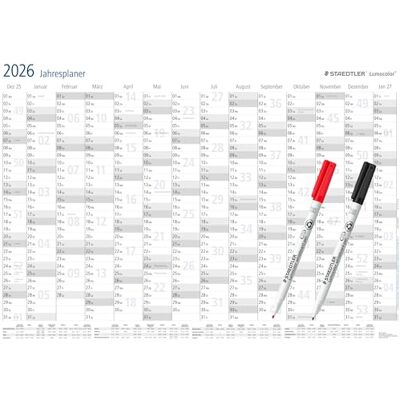 Staedtler Lumocolor 641 JPAMZW Calendrier mural effaçable à sec Édition spéciale Blanc Staedtler Lumocolor 641 JPAMZW Calendrier mural effaçable à sec Édition spéciale Blanc