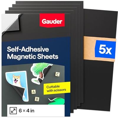 GAUDER Lot de 5 feuilles magnétiques autocollantes Papier magnétique découpable pour travaux manuels, photos et panneaux Film magnétique pour la maison, l'école et le bureau (153 x 102 mm) GAUDER Lot de 5 feuilles magnétiques autocollantes Papier magnétique découpable pour travaux manuels, photos et panneaux Film magnétique pour la maison, l'école et le bureau (153 x 102 mm)