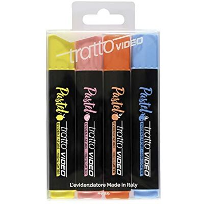 Tratto Video Pasel Lot de 4 surligneurs Tratto Video Pasel Lot de 4 surligneurs