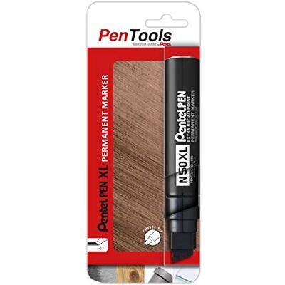 PenTools by Pentel Marqueur indélébile N50XL Pointe biseautée extra large (trait de 7 à 17 mm) Pour marquages de grande surface 1 pièce Noir PenTools by Pentel Marqueur indélébile N50XL Pointe biseautée extra large (trait de 7 à 17 mm) Pour marquages de grande surface 1 pièce Noir