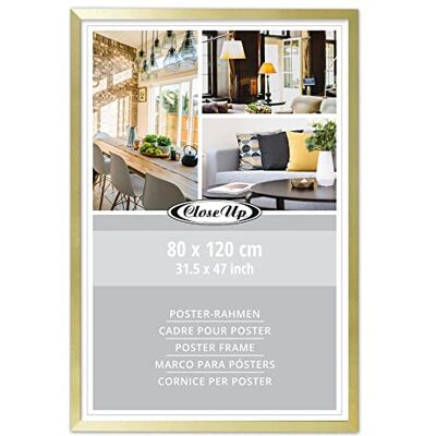 Close Up Cadre pour poster XXL 80 x 120 cm Or MDF de qualité supérieure Verre PVC incassable Avec panneau arrière Close Up Cadre pour poster XXL 80 x 120 cm Or MDF de qualité supérieure Verre PVC incassable Avec panneau arrière