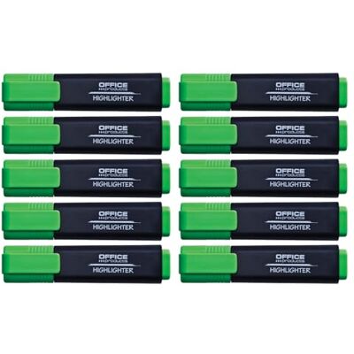 OFFICER PRODUCTS PRODUCTS 17055211-02 Lot de 10 surligneurs lumineux Couleur : vert/surligneur Encre non toxique, pointe biseautée Couleurs fluorescentes Haute qualité/épaisseur de trait 1-5 mm OFFICER PRODUCTS PRODUCTS 17055211-02 Lot de 10 surligneurs lumineux Couleur : vert/surligneur Encre non toxique, pointe biseautée Couleurs fluorescentes Haute qualité/épaisseur de trait 1-5 mm