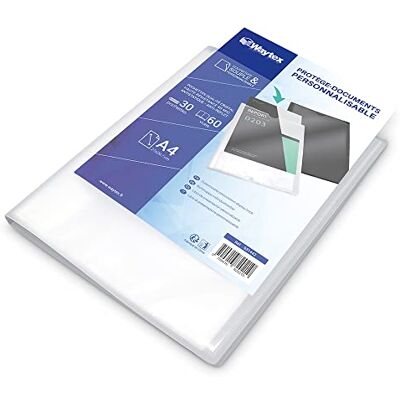 Waytex 931442 Protège Documents A4 Personnalisable 60 Vues 30 Pochettes Couverture Polypro Transparent Waytex 931442 Protège Documents A4 Personnalisable 60 Vues 30 Pochettes Couverture Polypro Transparent
