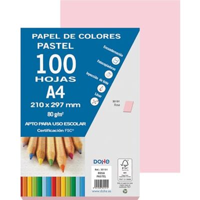 DOHE Feuilles rose pastel (100 unités) Papiers A4 (21 x 29,7 cm), épaisseur 80 g/m², feuilles pour imprimer, dessin, travaux manuels, décoration, reliure DOHE Feuilles rose pastel (100 unités) Papiers A4 (21 x 29,7 cm), épaisseur 80 g/m², feuilles pour imprimer, dessin, travaux manuels, décoration, reliure