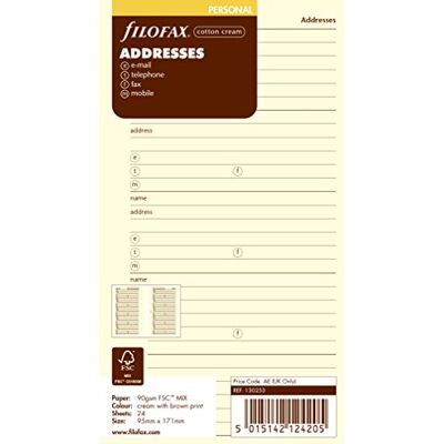 Filofax Bloc-notes Nom/adresse/email/téléphone fixe/fax/téléphone portable Crème (Import Royaume Uni) Filofax Bloc-notes Nom/adresse/email/téléphone fixe/fax/téléphone portable Crème (Import Royaume Uni)