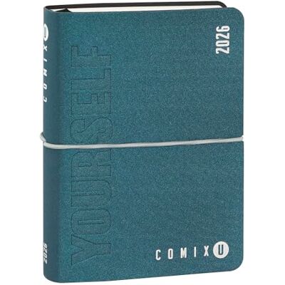 COMIX U YOURSELF Mini Agenda journalier 2025-2026 Agenda de 16 mois avec couverture souple terrifiante, élastique et 448 pages, idéal pour l'école et l'université 11 x 15,3 cm, bleu COMIX U YOURSELF Mini Agenda journalier 2025-2026 Agenda de 16 mois avec couverture souple terrifiante, élastique et 448 pages, idéal pour l'école et l'université 11 x 15,3 cm, bleu