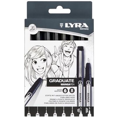 LYRA Graduate MANGAPEN (Fineliner Pen) 8 pcs LYRA Graduate MANGAPEN (Fineliner Pen) 8 pcs