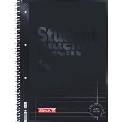 BRUNNEN Bloc-notes Premium Student Colour Code A4, linéature 27, 80 feuilles, onyx BRUNNEN Bloc-notes Premium Student Colour Code A4, linéature 27, 80 feuilles, onyx
