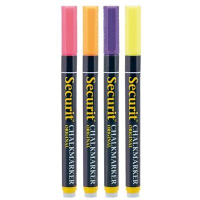 SECURIT Lot de 4 Feutres-Craie à Encre liquide Coloré Taille de mine 1-2 mm SECURIT Lot de 4 Feutres-Craie à Encre liquide Coloré Taille de mine 1-2 mm