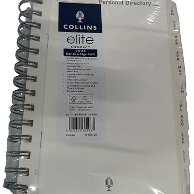 Collins Elite 1140R-25 Agenda professionnel professionnel avec papier de luxe Collins Elite 1140R-25 Agenda professionnel professionnel avec papier de luxe