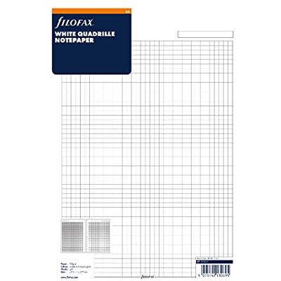 Filofax 292905 Feuille de note A4 quadrillé Blanc Filofax 292905 Feuille de note A4 quadrillé Blanc