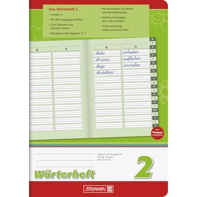 BRUNNEN 1045997 Cahier d'écriture (A5, 28 feuilles ligné allemande 2, répertoire) BRUNNEN 1045997 Cahier d'écriture (A5, 28 feuilles ligné allemande 2, répertoire)