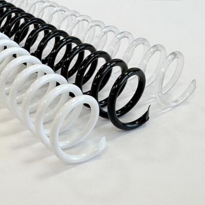 DHP Spirale plastique 5:1, 8 mm, A4, MiniPACK Assortiment Boîte 25, Transparent, Blanc et Noir DHP Spirale plastique 5:1, 8 mm, A4, MiniPACK Assortiment Boîte 25, Transparent, Blanc et Noir