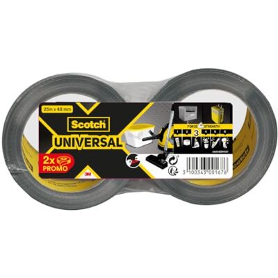 Scotch Lot de 2 rouleaux de ruban adhésif universel Argenté 2904 48 mm x 25 m Scotch Lot de 2 rouleaux de ruban adhésif universel Argenté 2904 48 mm x 25 m