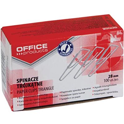 OFFICER PRODUCTS OFFICE PRODUCTS 18082825-19 Lot de 1000 trombones triangulaires en métal argenté 28 mm (10 x 100) / nickelé/emballage papier dans une boîte de rangement pratique/clips en papier OFFICER PRODUCTS OFFICE PRODUCTS 18082825-19 Lot de 1000 trombones triangulaires en métal argenté 28 mm (10 x 100) / nickelé/emballage papier dans une boîte de rangement pratique/clips en papier