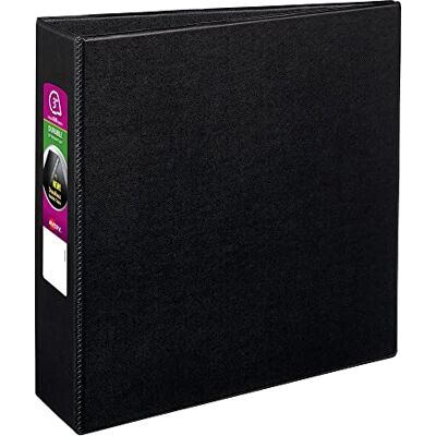 Avery Durable Classeur à 3 anneaux, anneaux inclinés de 7,6 cm, 1 classeur noir (27650) Avery Durable Classeur à 3 anneaux, anneaux inclinés de 7,6 cm, 1 classeur noir (27650)