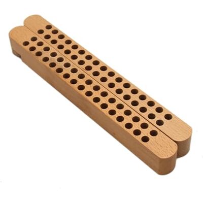 Paintersisters Porte-stylos / pinceaux Duo en bois de hêtre, pliable, 2 x 28,5 cm, 68 compartiments pour stylos et pinceaux Paintersisters Porte-stylos / pinceaux Duo en bois de hêtre, pliable, 2 x 28,5 cm, 68 compartiments pour stylos et pinceaux