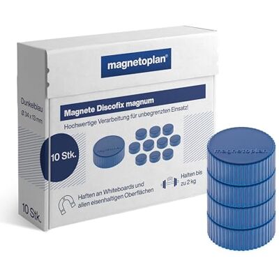 magnetoplan Aimant Discofix Magnum (Ø x H) 34 mm x 13 mm rond bleu foncé 10 pc(s) 1660014 magnetoplan Aimant Discofix Magnum (Ø x H) 34 mm x 13 mm rond bleu foncé 10 pc(s) 1660014