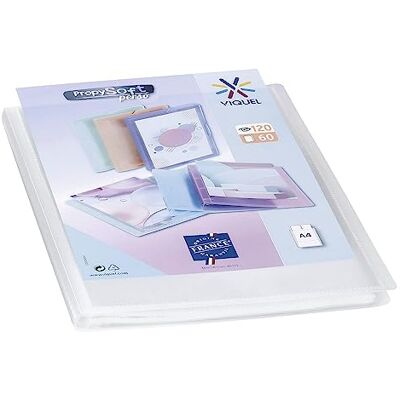 Viquel Protège documents personnalisable Reliure Format A4 Porte vues 120 Vues (60 pochettes) Propysoft Pochettes transparentes et lisses Incolore translucide Viquel Protège documents personnalisable Reliure Format A4 Porte vues 120 Vues (60 pochettes) Propysoft Pochettes transparentes et lisses Incolore translucide