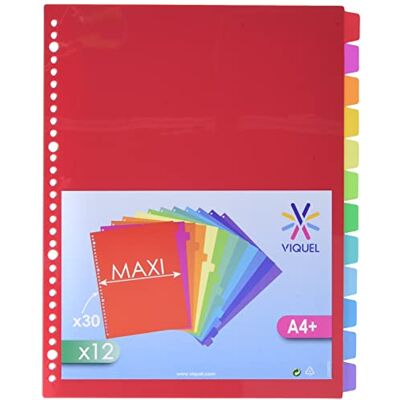 Viquel Intercalaires Maxi A4 en polypropylène (lot de 12) Viquel Intercalaires Maxi A4 en polypropylène (lot de 12)