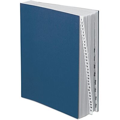 Pendaflex DDF5OX Dossier de bureau extensible, 1-31/jan-décembre, lettre, panneau pressé avec revêtement acrylique, bleu foncé Pendaflex DDF5OX Dossier de bureau extensible, 1-31/jan-décembre, lettre, panneau pressé avec revêtement acrylique, bleu foncé