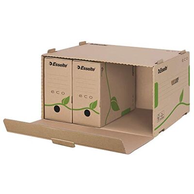 Esselte Boîte de Classement & Transport avec Couvercle et Ouverture par l'Avant, 100% Carton Recyclé, Brun Naturel, Eco, 623919 Esselte Boîte de Classement & Transport avec Couvercle et Ouverture par l'Avant, 100% Carton Recyclé, Brun Naturel, Eco, 623919