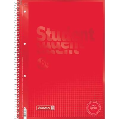 BRUNNEN Colour Code 1067928123 Bloc-notes 80 pages quadrillées Rouge Format A4 90 g/m² BRUNNEN Colour Code 1067928123 Bloc-notes 80 pages quadrillées Rouge Format A4 90 g/m²