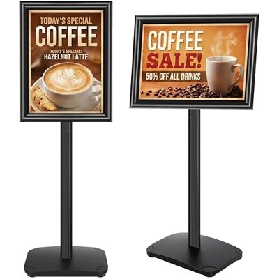 VAIIGO Présentoir A3 avec base stable, support d'affichage, porte-panneau publicitaire pour affichage vertical/horizontal de ventes, menus, publicités pour restaurant, salon, accueil, noir VAIIGO Présentoir A3 avec base stable, support d'affichage, porte-panneau publicitaire pour affichage vertical/horizontal de ventes, menus, publicités pour restaurant, salon, accueil, noir