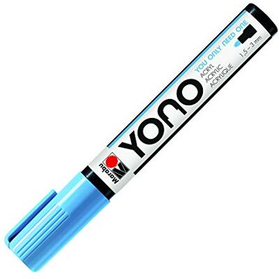 Marabu YONO 12400103256 Marqueur bleu pastel 256 stylo acrylique polyvalent avec pointe ogive japonaise de 1,5 à 3 mm, à base d'eau, résistant à la lumière et à l'eau, pour presque toutes les surfaces Marabu YONO 12400103256 Marqueur bleu pastel 256 stylo acrylique polyvalent avec pointe ogive japonaise de 1,5 à 3 mm, à base d'eau, résistant à la lumière et à l'eau, pour presque toutes les surfaces