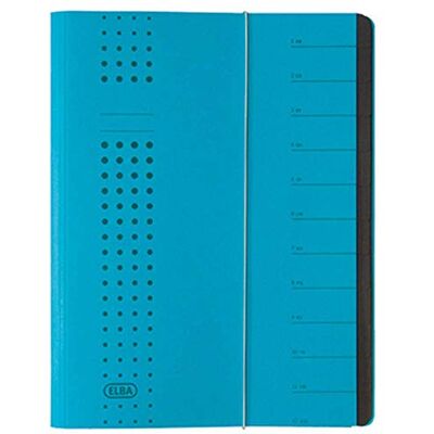 Elba 42496BL Chemise à élastiques en carton A4 450 g/m² 12 compartiments (Bleu) (Import Allemagne) Elba 42496BL Chemise à élastiques en carton A4 450 g/m² 12 compartiments (Bleu) (Import Allemagne)