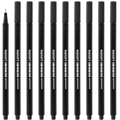 Westcott E-737760 00 Lot de 10 feutres fins de qualité supérieure avec une épaisseur de trait de 0,4 mm, pointe précise, pointe bordée de métal, encre à base d'eau à séchage rapide Noir Westcott E-737760 00 Lot de 10 feutres fins de qualité supérieure avec une épaisseur de trait de 0,4 mm, pointe précise, pointe bordée de métal, encre à base d'eau à séchage rapide Noir