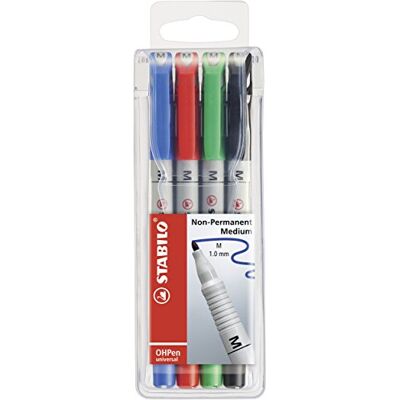 Ensemble de Marqueurs Stabilo OHPen - Noir, Bleu, Vert, Rouge Ensemble de Marqueurs Stabilo OHPen - Noir, Bleu, Vert, Rouge