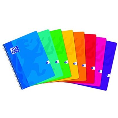 Oxford Lot de 10 Cahiers à Spirales 24 x 32cm 100 Pages Grands Carreaux Seyès 90g Coloris Assortis, 24X32- Seyès Oxford Lot de 10 Cahiers à Spirales 24 x 32cm 100 Pages Grands Carreaux Seyès 90g Coloris Assortis, 24X32- Seyès