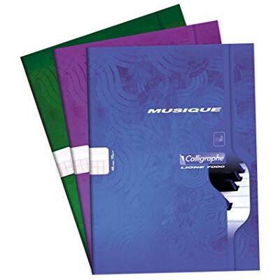 Calligraphe 564C Un Cahier Agrafé de Musique & Chant A4 21x29,7 cm 48 Pages Grands Carreaux + 10 portées Papier Blanc 70 g Couverture Carte Recyclée Vernie Couleur Aléatoire Calligraphe 564C Un Cahier Agrafé de Musique & Chant A4 21x29,7 cm 48 Pages Grands Carreaux + 10 portées Papier Blanc 70 g Couverture Carte Recyclée Vernie Couleur Aléatoire