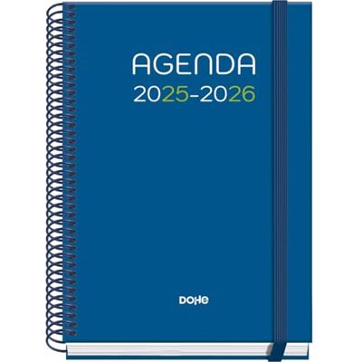 DOHE Prime Logic Agenda scolaire 2025/2026 un jour par page, format A5 (15 x 21 cm), espagnol et anglais, septembre à juin, fermeture à spirale et caoutchouc, couverture rigide, 4 pages d'autocollants DOHE Prime Logic Agenda scolaire 2025/2026 un jour par page, format A5 (15 x 21 cm), espagnol et anglais, septembre à juin, fermeture à spirale et caoutchouc, couverture rigide, 4 pages d'autocollants