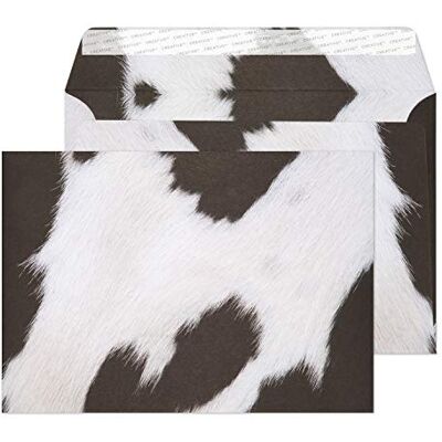 Blake Creative Senses C5 162 x 229 mm 135 g/m² Enveloppes Bande Adhésive (44NT359) Design en Peau de Vache Frisonne Boîte de 20 Blake Creative Senses C5 162 x 229 mm 135 g/m² Enveloppes Bande Adhésive (44NT359) Design en Peau de Vache Frisonne Boîte de 20