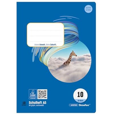 Staufen Style Lot de 10 cahiers de 16 feuilles, format A5, 80 g/m², quadrillé avec Linéature 10, papier de haute qualité, récompensé par le label écologique de l'UE, détails pratiques Staufen Style Lot de 10 cahiers de 16 feuilles, format A5, 80 g/m², quadrillé avec Linéature 10, papier de haute qualité, récompensé par le label écologique de l'UE, détails pratiques
