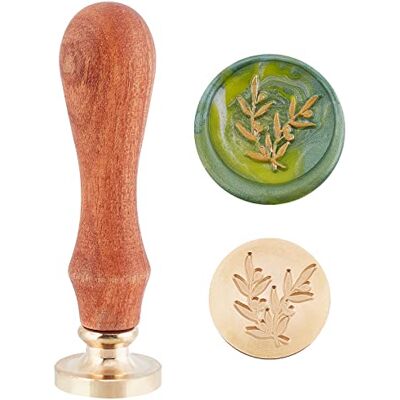 SUPERDANT 25mm Olive Pattern Cachet de Cire Vintage Sceau Cire Feuille Tampon Cire Tête en Laiton Amovible Manche en Bois Timbre pour Cartes de Vœux Enveloppes Invitation Emballage Cadeau SUPERDANT 25mm Olive Pattern Cachet de Cire Vintage Sceau Cire Feuille Tampon Cire Tête en Laiton Amovible Manche en Bois Timbre pour Cartes de Vœux Enveloppes Invitation Emballage Cadeau