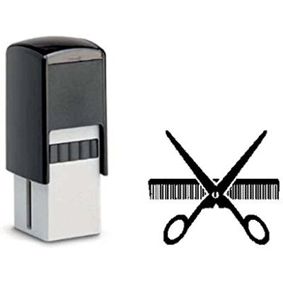DEKOLANDO Bonus Cartes Tampon « Coiffeur » tampon avec motif 10 x 10 mm – Bonus vente de cartes Bonus friseuse Ciseaux Coiffure Peigne DEKOLANDO Bonus Cartes Tampon « Coiffeur » tampon avec motif 10 x 10 mm – Bonus vente de cartes Bonus friseuse Ciseaux Coiffure Peigne