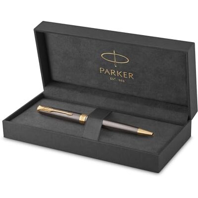 Parker Sonnet Stylo Bille Laque Grise avec Finitions Or Pointe Moyenne Recharge d'Encre Noire Coffret Cadeau Cadeaux de Fin d'Études Parfaits Parker Sonnet Stylo Bille Laque Grise avec Finitions Or Pointe Moyenne Recharge d'Encre Noire Coffret Cadeau Cadeaux de Fin d'Études Parfaits
