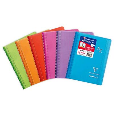 Clairefontaine 322601C Un Répertoire à Spirale Koverbook 9x14 cm 100 Pages Petits Carreaux Papier Blanc 90 g Couverture Enveloppante Polypro Couleur Aléatoire Clairefontaine 322601C Un Répertoire à Spirale Koverbook 9x14 cm 100 Pages Petits Carreaux Papier Blanc 90 g Couverture Enveloppante Polypro Couleur Aléatoire