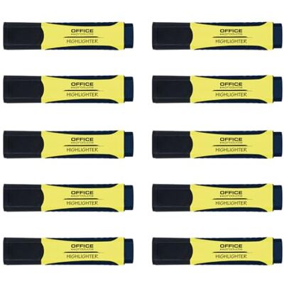 OFFICER PRODUCTS Office Products Lot de 10 surligneurs avec poignée en caoutchouc 2 à 5 mm Jaune Pour la maison, le bureau, l'école OFFICER PRODUCTS Office Products Lot de 10 surligneurs avec poignée en caoutchouc 2 à 5 mm Jaune Pour la maison, le bureau, l'école