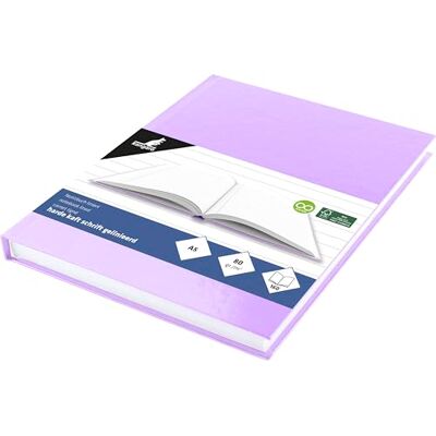 Kangaro Cahier d'école A5 à couverture rigide violet pastel, 80 feuilles, 80 g Kangaro Cahier d'école A5 à couverture rigide violet pastel, 80 feuilles, 80 g