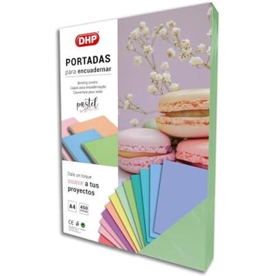 DHP Lot de 100 couvertures de reliure en polypropylène 0,45 mm d'épaisseur, format A4, vert pastel DHP Lot de 100 couvertures de reliure en polypropylène 0,45 mm d'épaisseur, format A4, vert pastel