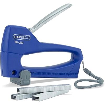 Rapesco 0955 T8-Lite Agrafeuse Murale et 300 Agrafes de Type 13/6mm Bleu / Chrome, Protection Antibactérienne Germ-Savvy Rapesco 0955 T8-Lite Agrafeuse Murale et 300 Agrafes de Type 13/6mm Bleu / Chrome, Protection Antibactérienne Germ-Savvy