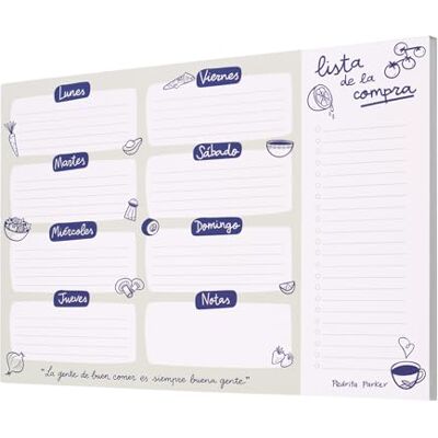 Parker Planificateur de repas – Agenda hebdomadaire de repas et liste de courses – Planificateur Menu hebdomadaire, journal de repas, papier A4/90 g, 52 feuilles Parker Planificateur de repas – Agenda hebdomadaire de repas et liste de courses – Planificateur Menu hebdomadaire, journal de repas, papier A4/90 g, 52 feuilles