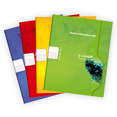 Calligraphe Cahier de musique 17x22(cm) Grands carreaux 48 pages couverture en carton sans spirale Clairefontaine Calligraphe Cahier de musique 17x22(cm) Grands carreaux 48 pages couverture en carton sans spirale Clairefontaine