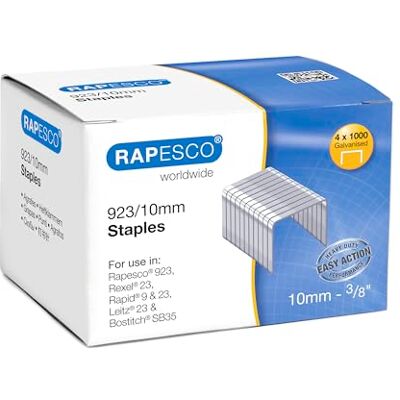 Rapesco S92310Z3 Agrafes Galvanisées Résistantes 923/10 mm, Lot de 4000 Rapesco S92310Z3 Agrafes Galvanisées Résistantes 923/10 mm, Lot de 4000